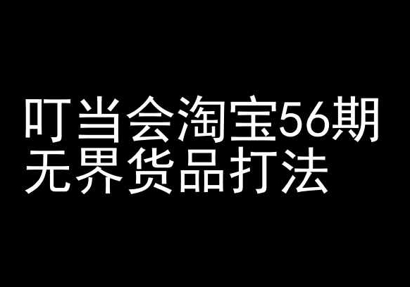 叮当会淘宝56期：无界货品打法-淘宝开店教程-网创先锋