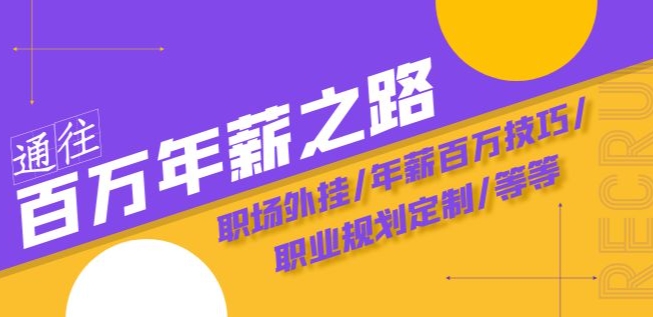 通往百万年薪之路·陪跑训练营：职场外挂/年薪百万技巧/职业规划定制/等等-网创先锋