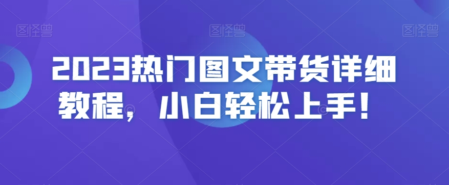 2023热门图文带货详细教程，小白轻松上手！-网创先锋