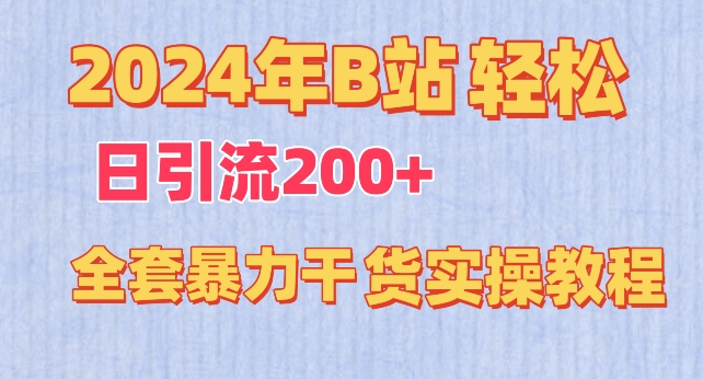 2024年B站轻松日引流200+的全套暴力干货实操教程【揭秘】-网创先锋