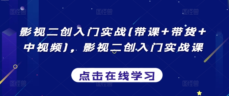 影视二创入门实战(带课+带货+中视频)，影视二创入门实战课-网创先锋