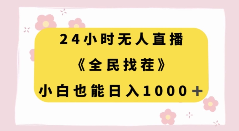 24小时无人直播，全民找茬，小白也能日入1000+【揭秘】-网创先锋