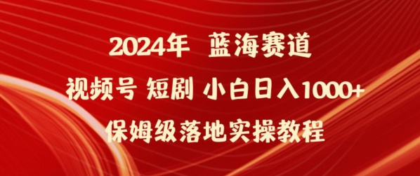 2024年视频号短剧新玩法小白日入1000+保姆级落地实操教程【揭秘】-网创先锋