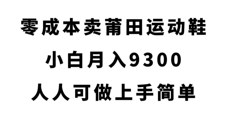 零成本卖莆田运动鞋，小白月入9300，人人可做上手简单【揭秘】-网创先锋