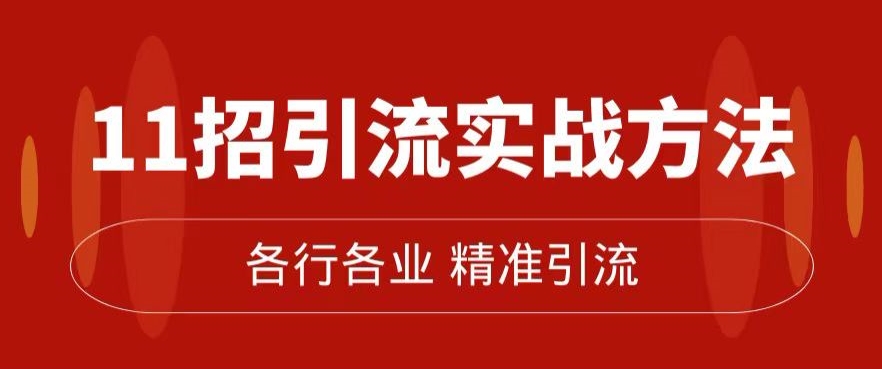 精准引流术：11招引流实战方法，让你私域流量加到爆（11节课完整)-网创先锋