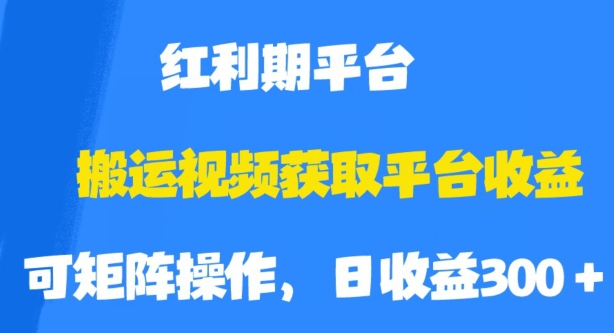 搬运视频获取平台收益，平台红利期，附保姆级教程【揭秘】-网创先锋