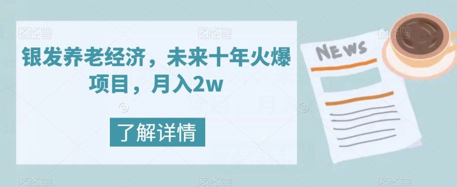 银发养老经济，未来十年火爆项目，月入2w【揭秘】-网创先锋