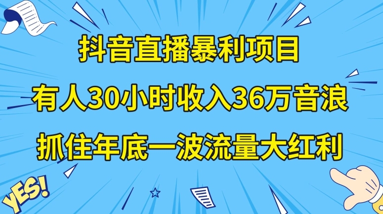 抖音直播暴利项目，有人30小时收入36万音浪，公司宣传片年会视频制作，抓住年底一波流量大红利【揭秘】-网创先锋