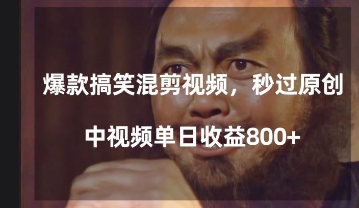 爆款搞笑混剪视频，百分百过原创，单日中视频播放收益800+【揭秘】-网创先锋