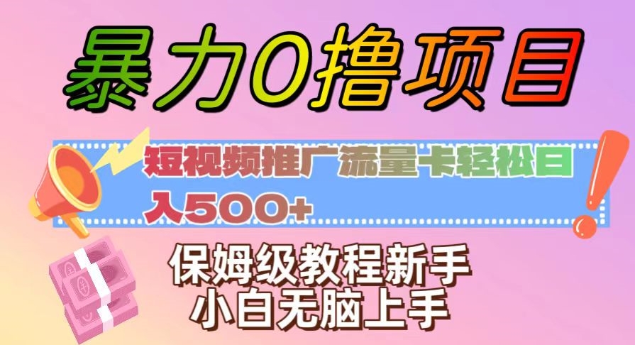 暴力0撸项目：短视频推广流量卡轻松日入500+，保姆级教程新手小白无脑上手【揭秘】-网创先锋