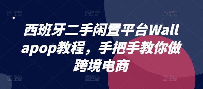西班牙二手闲置平台Wallapop教程，手把手教你做跨境电商-网创先锋