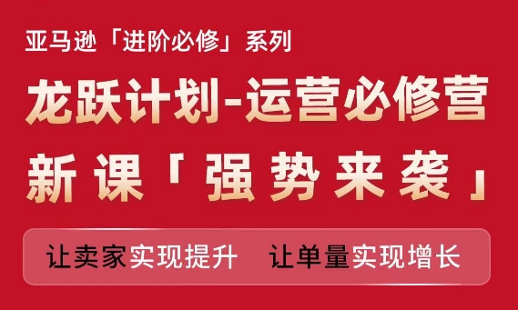 亚马逊进阶必修系列，龙跃计划-运营必修营新课，让卖家实现提升 让单量实现增长-网创先锋