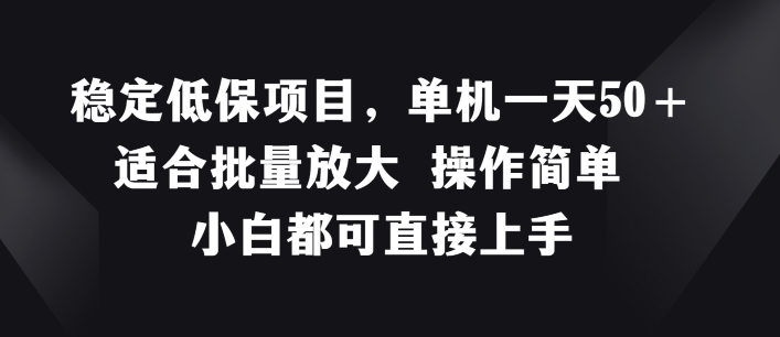 稳定低保项目，单机一天50+适合批量放大 操作简单 小白都可直接上手【揭秘】-网创先锋