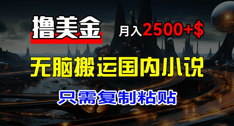 最新撸美金项目，搬运国内小说爽文，只需复制粘贴，稿费月入2500+美金，新手也能快速上手【揭秘】-网创先锋