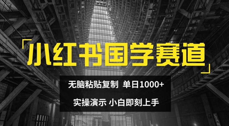 小红书国学赛道，无脑粘贴复制，单日1K，实操演示，小白即刻上手【揭秘】-网创先锋
