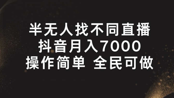 半无人找不同直播，月入7000+，操作简单 全民可做【揭秘】-网创先锋