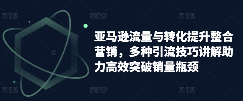 亚马逊流量与转化提升整合营销，多种引流技巧讲解助力高效突破销量瓶颈-网创先锋