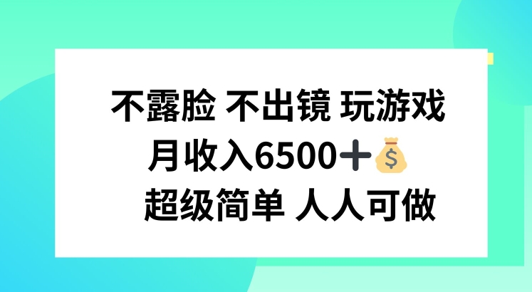 不露脸 不出境 玩游戏，月入6500 超级简单 人人可做【揭秘】-网创先锋