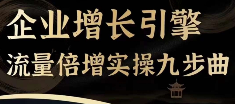 企业增长引擎流量倍增实操九步曲，一套课程帮你找到快速、简单、有效、可复制的获客+变现方式，-网创先锋