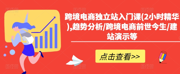 跨境电商独立站入门课(2小时精华),趋势分析/跨境电商前世今生/建站演示等-网创先锋