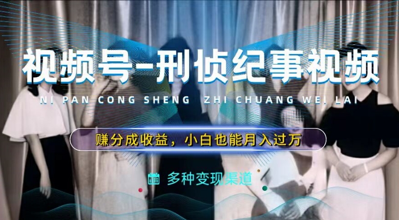 利用刑侦纪实视频，赚视频号分成计划收益，操作简单，新手小白轻松月入过万【揭秘】-网创先锋