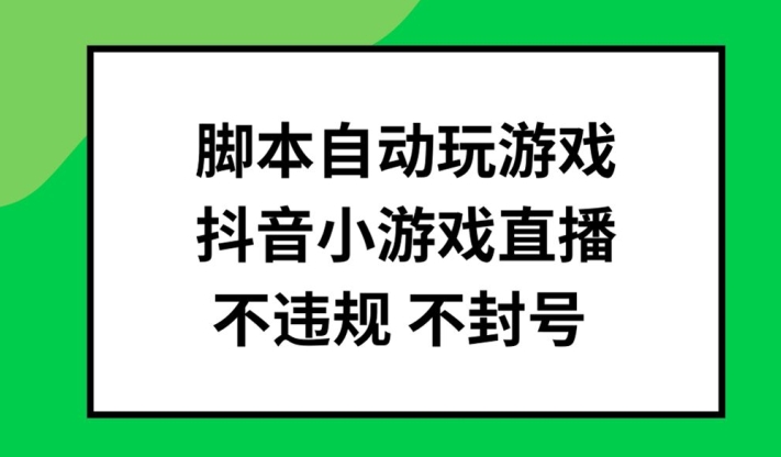脚本自动玩游戏，抖音小游戏直播，不违规不封号可批量做【揭秘】-网创先锋