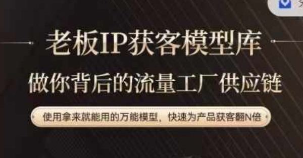 老板IP流量供应链，动作越少，账号越好，使用拿来就能用的万能模型，快速为产品获客翻N倍-网创先锋