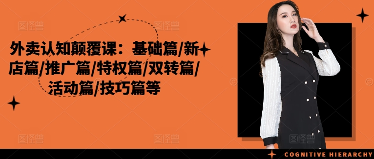 外卖认知颠覆课：基础篇/新店篇/推广篇/特权篇/双转篇/活动篇/技巧篇等-网创先锋