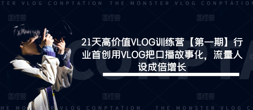 21天高价值VLOG训练营【第一期】行业首创用VLOG把口播故事化，流量人设成倍增长-网创先锋