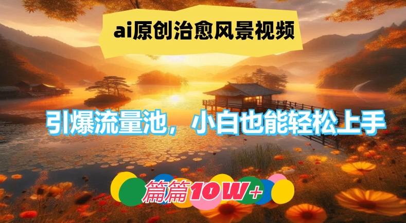 ai原创治愈风景视频，引爆流量池，小白也能轻松上手，篇篇10w+【揭秘】-网创先锋