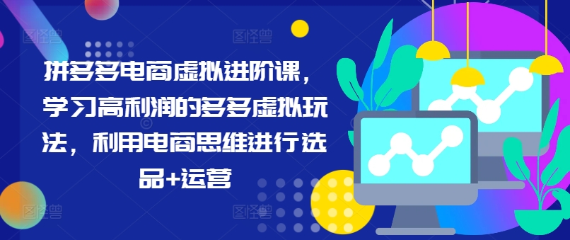 拼多多电商虚拟进阶课，学习高利润的多多虚拟玩法，利用电商思维进行选品+运营（更新）-网创先锋