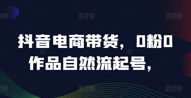 抖音电商带货，0粉0作品自然流起号，热销20多万人的抖音课程的经验分享-网创先锋