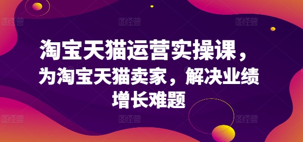 淘宝天猫运营实操课，为淘宝天猫卖家，解决业绩增长难题-网创先锋