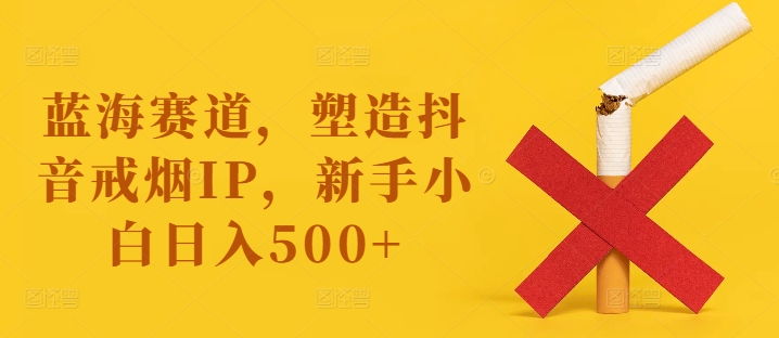 蓝海赛道，塑造抖音戒烟IP，新手小白日入500+【揭秘】-网创先锋