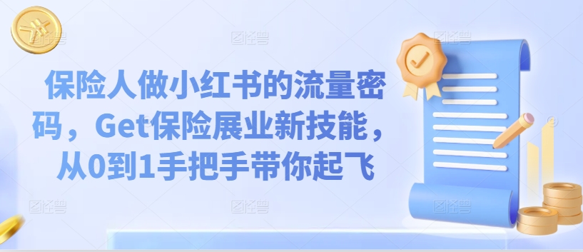 保险人做小红书的流量密码，Get保险展业新技能，从0到1手把手带你起飞-网创先锋