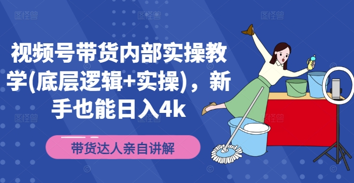 视频号带货内部实操教学(底层逻辑+实操)，新手也能日入4k-网创先锋