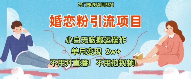 小红书婚恋粉引流，不用开直播，不用拍视频，不用做交付【揭秘】-网创先锋