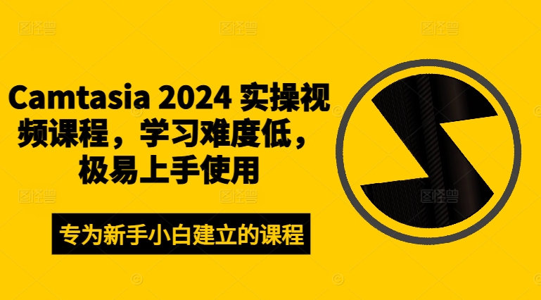 Camtasia 2024 实操视频课程，学习难度低，极易上手使用-网创先锋