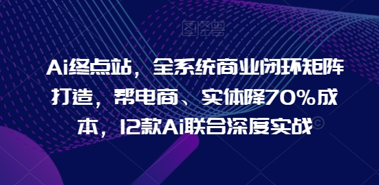 Ai终点站，全系统商业闭环矩阵打造，帮电商、实体降70%成本，12款Ai联合深度实战【0906更新】-网创先锋