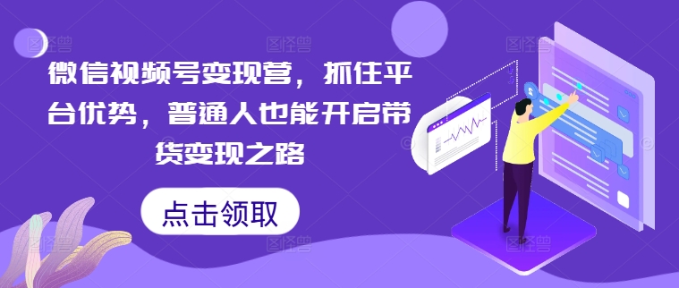 微信视频号变现营，抓住平台优势，普通人也能开启带货变现之路-网创先锋