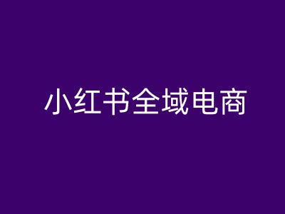 小红书全域电商，小红书电商教程-网创先锋