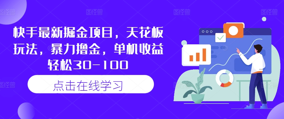快手最新掘金项目，天花板玩法，暴力撸金，单机收益轻松30-100-网创先锋