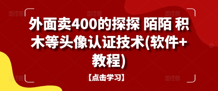 外面卖400的探探 陌陌 积木等头像认证技术(软件+教程)-网创先锋