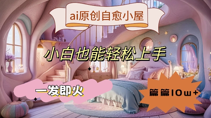 ai原创治愈小屋，小白也能轻松上手，一发即火，篇篇10w+【揭秘】-网创先锋