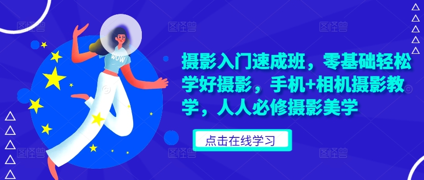 摄影入门速成班，零基础轻松学好摄影，手机+相机摄影教学，人人必修摄影美学-网创先锋