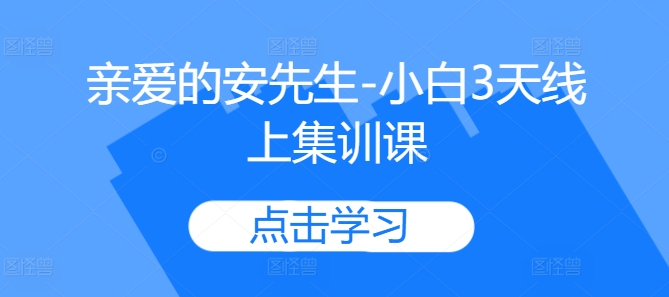 亲爱的安先生-小白3天线上集训课-网创先锋