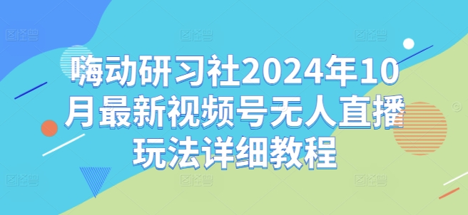 嗨动研习社2024年10月最新视频号无人直播玩法详细教程-网创先锋