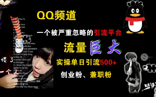 QQ频道，一个被严重忽略的引流平台，流量巨大 实操单日引流500+创业粉兼职粉【揭秘】-网创先锋