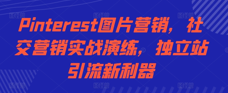 Pinterest图片营销，社交营销实战演练，独立站引流新利器-网创先锋