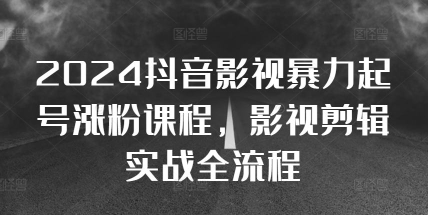 2024抖音影视暴力起号涨粉课程，影视剪辑搬运实战全流程-网创先锋